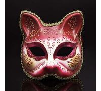 Maschera Carnevale Donna - Maschera Da Uomo A Gras Masquerade MaskMe Party Musical Mardi Maschera (Red, One Size)