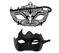 Maschera Carnevale Uomo - Coppia Face Guard Metal Face Guard Costume Di Halloween Face Guard Face Guard Gioco Di Ruolo Costume Da Festa Dance Wedding Party Face Guard (Bk10, One Size)