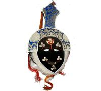 Maschera Cerimoniale Tibetana Autentica Da Monaco Lama Nepal Ricamata