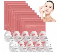 Maschera Collagene Viso, 10 Pezzi Real Deep Maschera Bio Collagene Viso, Collagen-e Real Deep Mask Overnight, idratazione profonda, Pelle Luminosa e Compatta per Tutti i Tipi di Pelle
