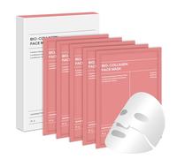 Maschera Collagene Viso, 5 Pezzi - Idratante Notte, Anti-Rughe, Rassodante, Minimizza Pori - Real Deep Mask con Acido Ialuronico, Per Pelle Secca, Spenta e Tutti i Tipi di Pelle (Rosa)