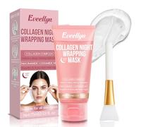 Maschera Collagene Viso, 75 ml Collagen Night Wrapping Mask, Idratazione Profonda, Riduce le Rughe e Migliora l'elasticità Della Pelle, Adatta a Tutti i Tipi di Pelle (Pennello Incluso)