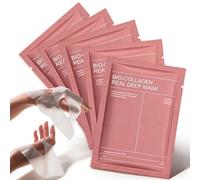 Maschera Collagene Viso, Bio-Collagen Real Deep Mask con Cerotti per Pieghe Nasolabiali, Maschera Viso Coreana Idratante e Rimpolpante, Kit da 5 Pezzi per Pelle Luminosa e Tonica