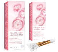 Maschera Collagene Viso, Collagen Night Wrapping Mask, Deep Hydration Care - Maschera Viso Peel-off per una Pelle Luminosa -2 Pezzi