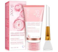 Maschera Collagene Viso, Collagen Night Wrapping Mask, Maschera Collagene Viso Coreana Riduce le Linee Sottili e le Rughe, Minimizzare i Pori, Levigare e Rassodare la Pelle Durante la Notte