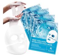 Maschera Collagene Viso Coreana, Maschera Bio Collagene Viso Idratante, Rassodante, Antirughe, maschere collagene viso per Nutriente, Migliora l'elasticità Della Pelle, Adatto a Pelli Sensibili 4Pcs