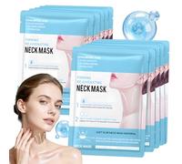 Maschera Collo, Maschera Doppio Mento Donna, Cerotti Lifting Viso, Collo maschera Collagene Viso, Contiene Hyaluronic Acid, Idratante, Anti-Età, Schiarente Delle Linee Riparatore Del Collos,10 Pezzi