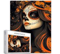 Maschera colorata del giorno dei morti donna 1000 pezzi puzzle 50x70cm adulto adolescente decorazione della casa impegnativo giochi di attività familiari colorato fai da te puzzle per regali di