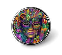 Maschera colorata in maschera con turbinii spilla rotonda per uomo donna moda distintivo collare pin vestito giacca zaino accessori