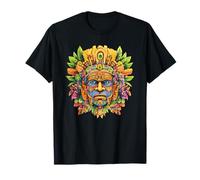 Maschera Colorata Maya Aztec Warrior Spirit Maglietta