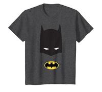 Maschera con Logo DC Batman Maglietta, Bambini, Grigio Scuro, 3 Anni