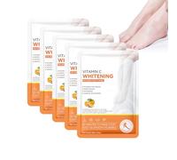 Maschera Con Vitamina C per I Piedi, 5 Paia Maschera Piedi Esfoliante, Cura De Piedi per Uomini E Donne, Effetto Flash, Idratazione Profonda, Contiene Vitamine Che Idratano