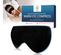 Maschera Contorno Riscaldante Per Occhi Secchi,Mascherina Microonde Riutilizzabile, Mascherina Occhi per Dormire Traspirante con Cinturino Regolabile e Custodia,per Rilassare Riscaldare Occhi(Nero)