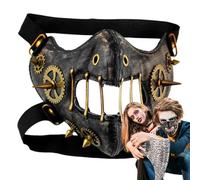 Maschera Cosplay Con Ingranaggi Metallici E Rivetti Vintage Regolabile, | Copriviso In Halloween Carnevale, Cosplay, Feste, Spettacoli, Scherzi, Halloween, Teatro E Altri