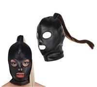 Maschera costrittiva schiavo Sadomaso cappuccio coda SOTTOMISSIONE DOMINAZIONE