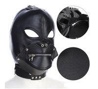 maschera costrittiva slave sadomaso cappuccio cappuccio dildo sex toy CON GANCI