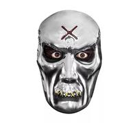 Maschera Costume Da Zombie Adulto In PVC Metallico Argento Maniacs