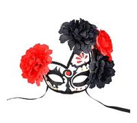 Maschera creativa per il giorno dei morti, maschera a metà viso per spettacoli di scena, decorazione per feste a tema