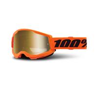 100% Maschera Strata 2 Neon Orange - Lente A Specchio Oro