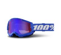 100% 461335, Maschera Strata 2 Lente A Specchio Rossa/Blue Unisex Adulto, Nero, Taglia Unica
