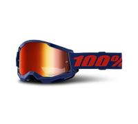 100% Strata 2 Goggle Navy / Red Mirror Lens