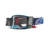 Maschera Cross Alpinestars Supertech Firma Roll Off Blu/Argento Blu,Argento