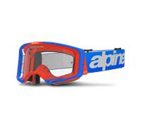 Maschera Cross Alpinestars Vision 8 Wordmark Blu/Arancio Blu,Arancio