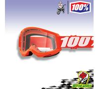 MASCHERA CROSS ENDURO 100% THE STRATA 2 ARANCIONE LENTI TRASPARENTI