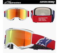 MASCHERA CROSS ENDURO ALPINESTARS VISION 5 CORP RED PURPLE LENTE SPECCHIATA