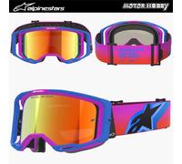 MASCHERA CROSS ENDURO ALPINESTARS VISION 8 CORP BLU VIOLA LENTE SPECCHIATA