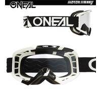 MASCHERA CROSS ENDURO OCCHIALE O'NEAL VAULT BLACK WHITE LENTE CHIARA