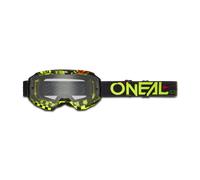 O'NEAL | Gafa Bicicleta y Motocross | MX MTB DH FR | Lente resistente agli arañazos con revestimiento antivaho, 100% protezione UV | Gafa B-10 Attack V.24 | Unisex | Negro Amarillo Neón | Una talla
