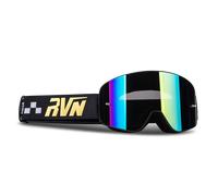 §Maschera Cross Raven Edge Magnetic Nero-Oro - Specchio Oro§