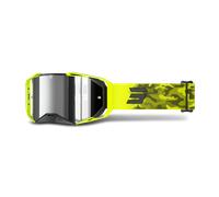 Occhiali motocross Shot Lite Patrol giallo fluo con plexiglass silver iridium