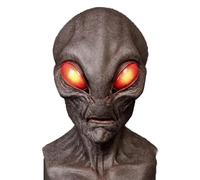 Maschera da alieno professionale in lattice, ultra realistica, per Halloween, cosplay, case infestate e scherzi spaventosi (taglia unica per adulti)