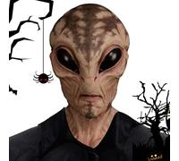 Maschera da alieno spaventosa - Maschera horror realistica a testa piena, maschera fantasiosa scheletro per cosplay | ideale per costumi di Halloween, feste, travestimenti, giochi di ruolo, eventi
