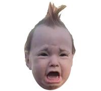Maschera Da Bambino Che Piange Inquietante Esilarante Maschera Realistica Spaventoso Punk Maschera Di Halloween Con Capelli Maschera In Lattice Leggera Flessibile Per Cosplay, Costume, Film Prop Masch