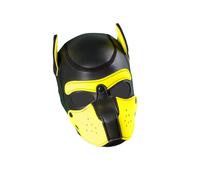 Maschera da cane - Bad Puppy® - Maschera Human Pup in neoprene - nera/gialla