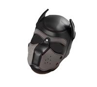 Maschera da cane - Bad Puppy® - Maschera Human Pup in neoprene - nera/grigio