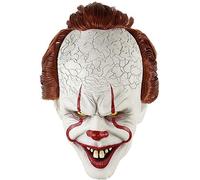 Maschera da Clown Horror,Halloween inquietante Clown Maschera,Killer Clown Latex Maschera, Accessorio Horror in Lattice con Capelli,Halloween,Carnevale,Feste a Tema,Travestimenti