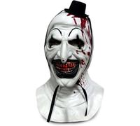 Maschera da clown terrificante Halloween Art The Clown Mask spaventoso killer gioco di ruolo testa intera cosplay oggetti di scena spaventosi per adulti