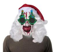 Maschera da clown terrificante | Occhiali natalizi artistici | Puntello horror natalizio, per costumi, copricapo per cosplay, giochi di ruolo