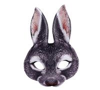 Maschera da coniglio per Halloween, Pasqua, martedì grasso, accessorio per costume da animale, nero
