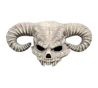 Maschera da Demone per Halloween, Maschera da Teschio di Animale, Scheletro, Corno di Mucca, Testa Intera, Spaventoso Costume di Halloween per Adulti e Bambini