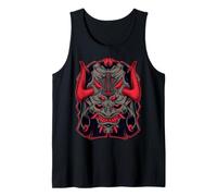Maschera da demonio Oni Cremisi Dark Samurai Spirit Art Canotta