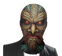 Maschera da fantasma di Halloween, maschera da fantasma malvagio spaventoso - Copricapo completo in rete divertente horror | Copertura elastica per il viso spaventosa e divertente per feste in mascher