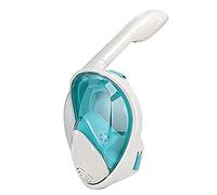 maschera da immersione, Maschera subacquea da snorkeling a 180°, maschera integrale in silicone for il viso, a bocca piatta, adatta for adulti e bambini(Green,S)