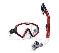 maschera da immersione, Maschera subacquea Set boccaglio Boccaglio Ampia visuale Vetro temperato Anti-perdita Parte superiore asciutta professionale