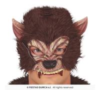 Maschera Da Lupo Mannaro In Vinile Mezza Maschera Adulto Halloween Brown