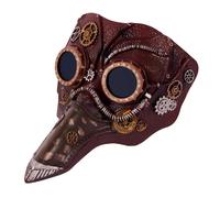 Maschera da medico della peste (rossa) Maschera da mascherata con naso lungo e becco d'uccello Maschera